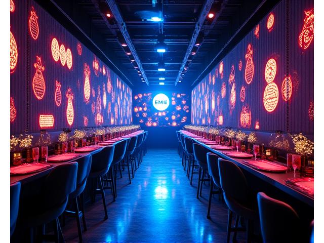Bug Disco Night event decor with bioluminescent insect motifs